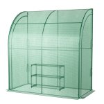 Serre de jardin adosse en pe 198, 5 x 98 x 215 cm avec tagre  plantes 3 niveaux 2 portes zippes ...