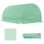 Serre de jardin b�che de rechange serre tunnel 12 m� 4 x 3 x 2 m pe anti - uv imperm�able 8 fen�tres ...