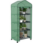 Serre de jardin pour balcon, serre � 4 �tag�res, 69 cm (l) x 50 cm (l) x 165 cm (h), acier �poxy, b�che ...
