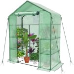 Serre de jardin avec tagres 143x73x195cm vert - bche renforce 135g / m - fentre moustiquaire - ...