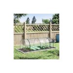 Modfu - serre de jardin serre tunnel �tanche, acier pvc, verte et transparente, 1 porte battante, 250 ...