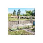 Modfu - serre de jardin serre tunnel �tanche, acier pvc, verte et transparente, 4 portes battantes, 395 ...