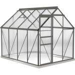 Serre de jardin - outsunny - 4, 8 m� - avec fondation lucarne r�glable porte coulissante - polycarbonate ...