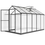 Serre de jardin - outsunny - en aluminium polycarbonate - avec fen�tres sup�rieures r�glables goutti�res ...