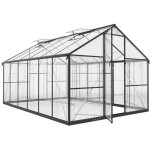 Serre de jardin - outsunny - en aluminium polycarbonate - avec fen�tres sup�rieures r�glables goutti�res ...