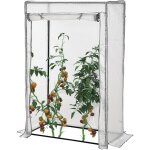 Serre de jardin - outsunny - b�che renforc�e pe - ch�ssis en acier - porte zipp�e enroulable - 100 x ...