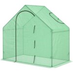 Serre de jardin outsunny serre de jardin pe, serre de balcon, b�che renforc�e, ch�ssis en acier, porte ...