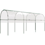 Serre de jardin serre de jardin serre � tomates 4 arceaux en acier b�che en pvc 4 x 1, 23 x 1, 71 m vert ...