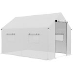 Serre de jardin tunnel 2 x 3m, 6m� avec porte enroulable, 4 fen�tres, - acier galvanis� pe haute densit� ...