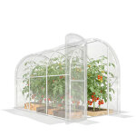 Serre de jardin tunnel - outsunny - 3 x 2 x 2 m 6 m� avec porte � charni�res b�che en pe 150 g / m� pour ...