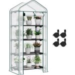 Serre de jardin woltu serre de balcon avec roulettes, 4 Étagères, 70x50x163cm, porte zippée enroulable, ... Serre de jardin woltu serre de balcon avec roulettes, 4 Étagères, 70x50x163cm, porte zippée enroulable, ...