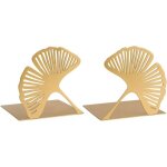 Serre - livres en m�tal dor� d�cor� de ginkgo (lot de 2)