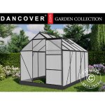 Serre polycarbonate 5, 89m�, 1, 9x3, 1x2, 05m avec base, noir