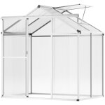 Mophorn - serre en polycarbonate, 6 x 4 pi, extrieure, vents rglables et porte coulissante pour le ...