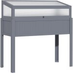 Libert - serre surlev 120x54x112cm pour balcon et jardin, polycarbonate gris