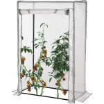 Serre � tomates 100 x 50 x 150 cm avec porte enroulable, mini - serre avec b�che en pe, serre d'ext�rieur ...