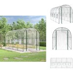 Serre transparent 160x400x190 cm pvc et acier enduit de poudre - serre de jardin - serre transparente ...