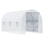 Serre tunnel de 4, 5 x 2 x 2 m, serre de jardin accessible � pied avec fen�tres grillag�es, structure ...