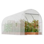 Mophorn - serre tunnel, serre  film 4, 4 x 1, 9 x 1, 9 m, serre tunnel pour plantes avec cadre en acier ...