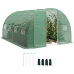 Serre tunnel de jardin - 12m�, 295x400x200cm - porte et 8 fen�tres - b�che pe haute densit� 140 g / m� ...