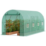 Serre tunnel jardin, 445x194x192 cm, tente abri plantes avec cadre en acier galvanise, couverture en ...