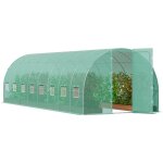 Serre tunnel jardin, 835x290x225 cm, tente abri plantes avec cadre en acier galvanise, couverture en ...