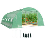 Serre tunnel de jardin - outsunny - acier galvanis� �25mm et structure renforc�e - b�che pe 140g / m� ...