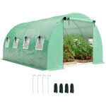 Serre tunnel de jardin - outsunny - 12 m� - b�che pe 140 g / m� - 2 portes et 8 fen�tres - 295x400x200cm ...
