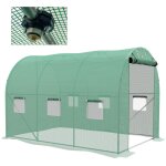 Serre tunnel avec syst�me d'arrosage automatique, 3 x 2 m, verte