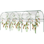 Serre tunnel � tomates avec 4 arceaux, robinet de remplissage, fond pointu et haubans, 400 x 123 x 171 ...