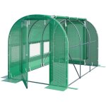 Serre tunnel premium toolport 2x3m avec porte pivotante, b�che pe 180 g / m� vert transparent