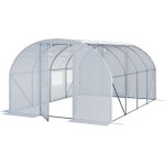 Serre tunnel premium toolport 3x4m avec porte pivotante, b�che pe 180 g / m� blanc transparent