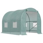 Serre tunnel verte 245x200x198cm - serre � tomates, ch�ssis froid avec fen�tre - tunnel de culture jardin ...