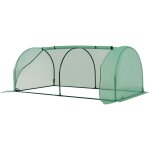 Serre tunnel verte pour jardin ext�rieur, structure en acier, b�che en pe, 200 x 100 x 80 cm