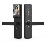 Serrure intelligente avec camra grand angle 120 et sonnette intelligente, serrure de porte d'entre ...