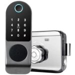 Serrure de porte intelligente compatible avec lecteur d'empreintes digitales, carte � puce, nfc, mot ...