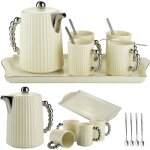 Service � caf� luca silver cream 6 pi�ces