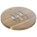 Service � fromage en bois  mina  30cm marron