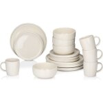 Service de petit djeuner en cramique crme 16 pices