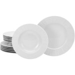 Service de table � barcelona � 12 pi�ces blanc