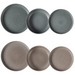 Service de table en gr�s cityware set 18 pi�ces design nordic �l�gant en 2 couleurs