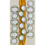Service de table set 100% c�ramique blanc vert noir light brun