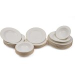 Service de table set 100% porcelaine blanc gold