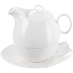 Service a theiere en porcelaine - passe au lave vaisselle et au micro ondes