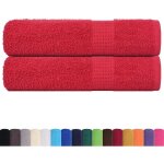 Serviettes de bain 2 pcs rouge 100x150 cm 360 g / m� 100% coton - vidaxl