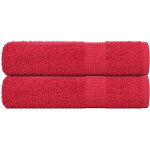 Serviettes de bain 2 pcs rouge 100x150 cm 360 g / m� 100% coton - vidaxl