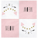 Serviettes chaton, 33x33cm (1 paquet / 20 pi�ces)