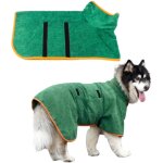 Serviette pour chien, peignoir de bain en microfibre � s�chage rapide et ultra - absorbant, avec collier ...
