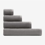 Serviette en coton gaufr fiorala sklum gris vison