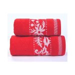 Serviette de noël 70x125 prestige rouge greno coton Serviette de noël 70x125 prestige rouge greno coton